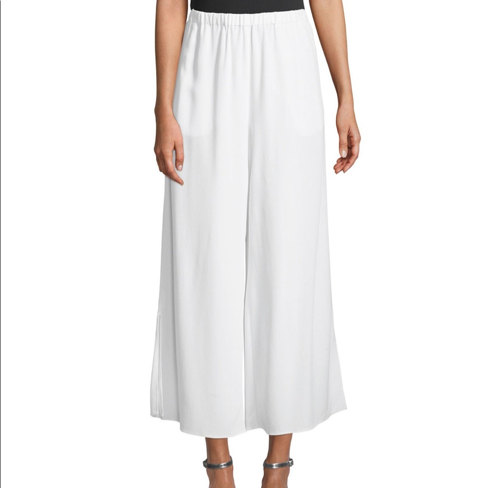 mCrepe Wide-Leg Ankle Pants